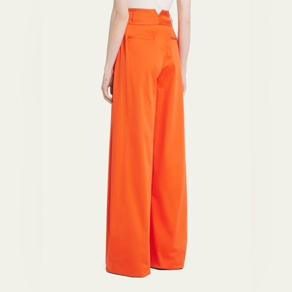 ALTUZARRA Tyr Wide-Leg Pleated Pants Bright Orange - Picture 2 of 15